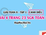 Giải bài 4 trang 23 Toán 8 Tập 1 SGK Cánh Diều